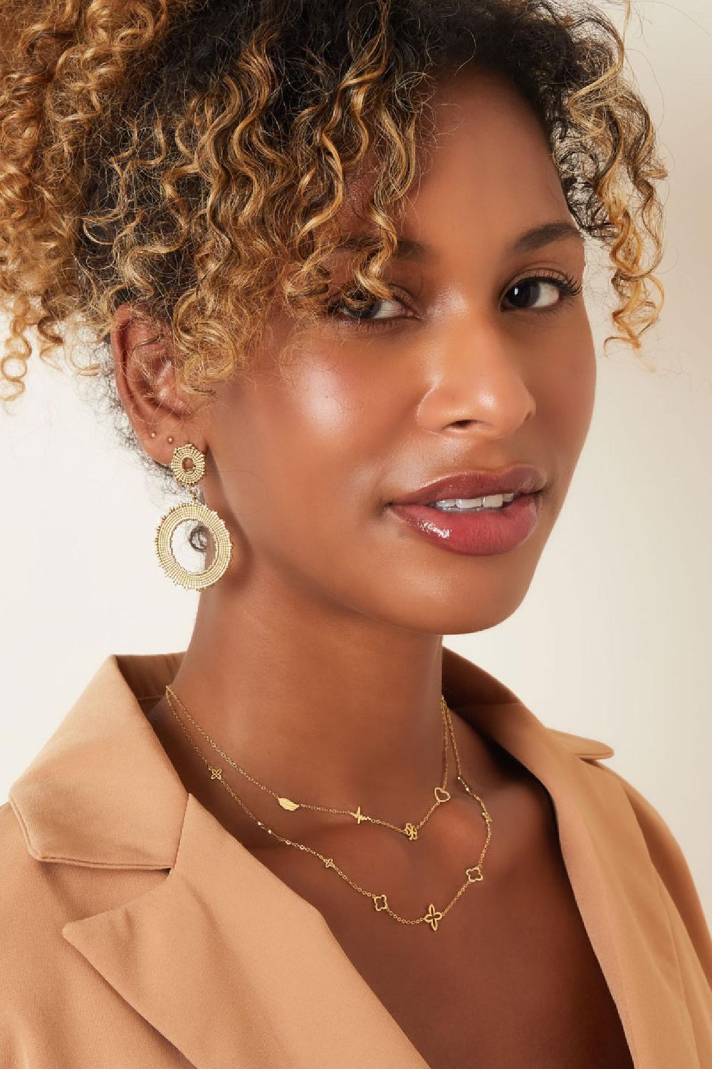 Minimalist necklace with charms Silver Color Stainless Steel h5Picture2